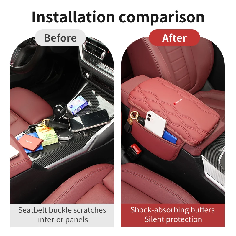 Подлокотник для автомобиля кожаная накладка с логотипом Audi Quattro A1 A3 A4 A5 A6 A7 A8 Q2 RS5 RS7