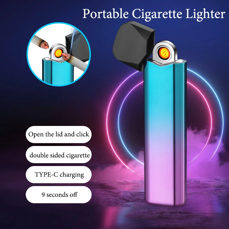 

Thin And Colorful Rechargeable Electric Lighter Double-Sided Cigarette Lighting Type-C Interface Rechargeable Men'S Tool