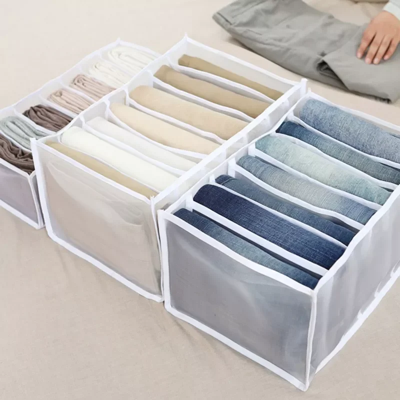 

2023NEW Organizer for Jeans Pants Storage Box with Compartments Socks Bra Underpants Organizer Cabinet Drawers Divider Organizer