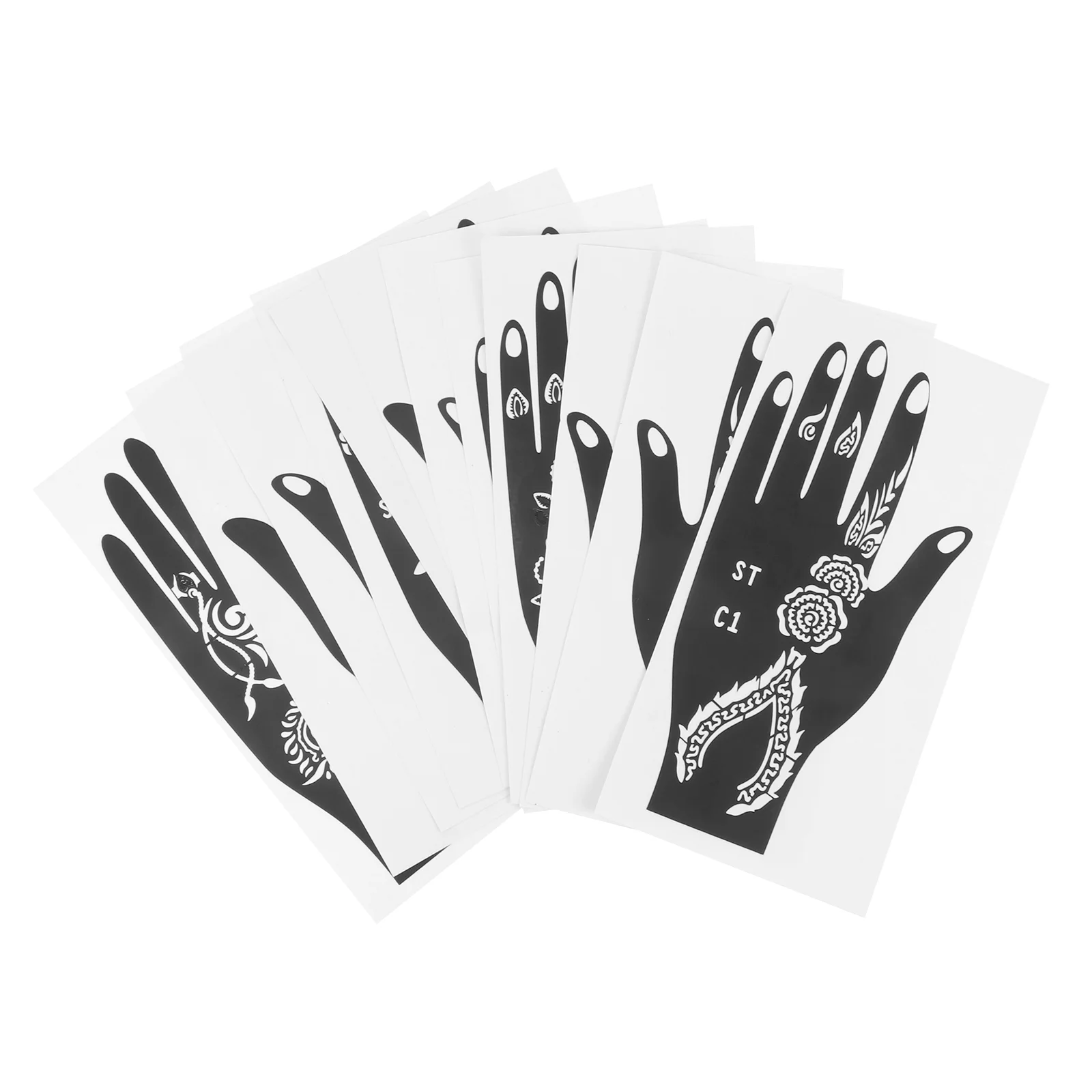 

6 Pairs Tattoo Palm Template Hand Tattoos Stencils Stickers Adult Arab Hands Paper Adults Decorative Body Finger Kits