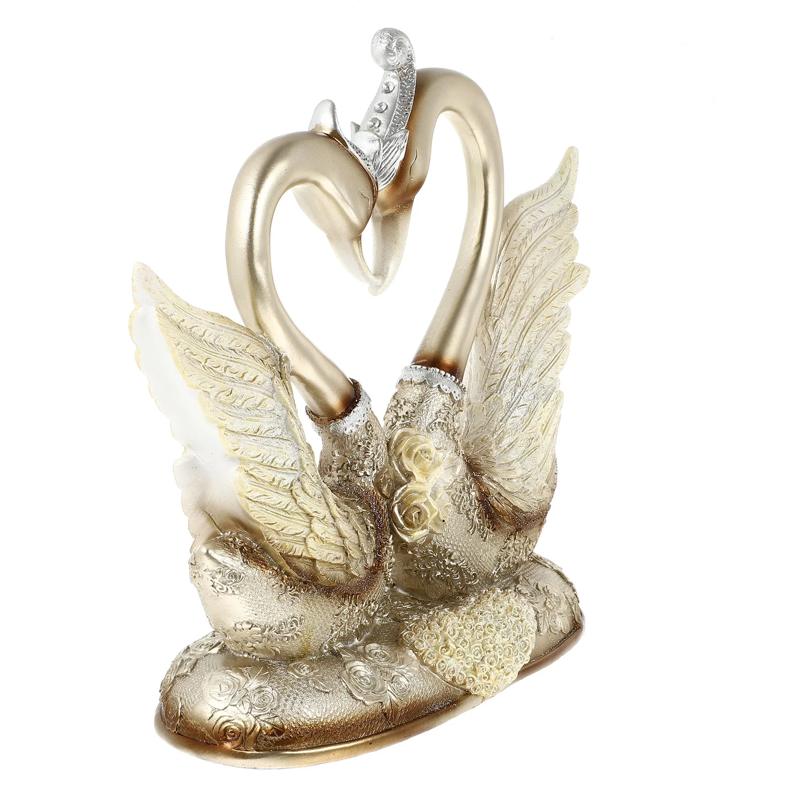 

Swan Couple Statue Sculpture Figurine Resin Figurines Lover Bird Model Decoration Romantic Wedding Animal Decor Table Lovers