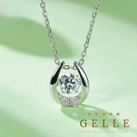 vvs1 moissanite necklace diamond pendant necklaces s925 sterling silver for women circular shaped wedding jewelry gift for women