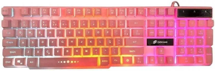 

NEW Gamer FORCE-X TC201 - Sensação Mecanica - ABNT2 - Led 3 Cores - Rosa