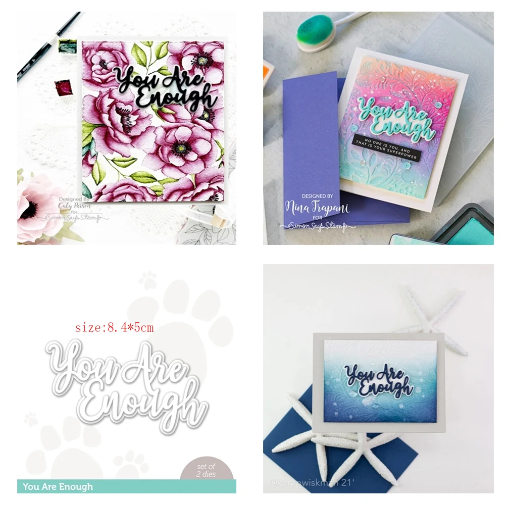 

You Are Enough Letter Metal Cutting Dies Stencils Die Cut for DIY Scrapbooking Album Paper Card Embossing New 2022