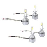 new 4pcs c6 led car headlight kit cob h1 36w 7600lm white light bulbs
