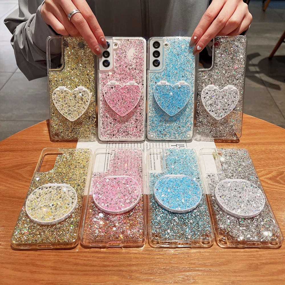 

Mirror Glitter Fashion Makeup Phone Case for Samsung Galaxy S22 Note20 Ultra S21 Plus S20 FE A53 A33 A51 A71 A22 A32 Shiny Cover