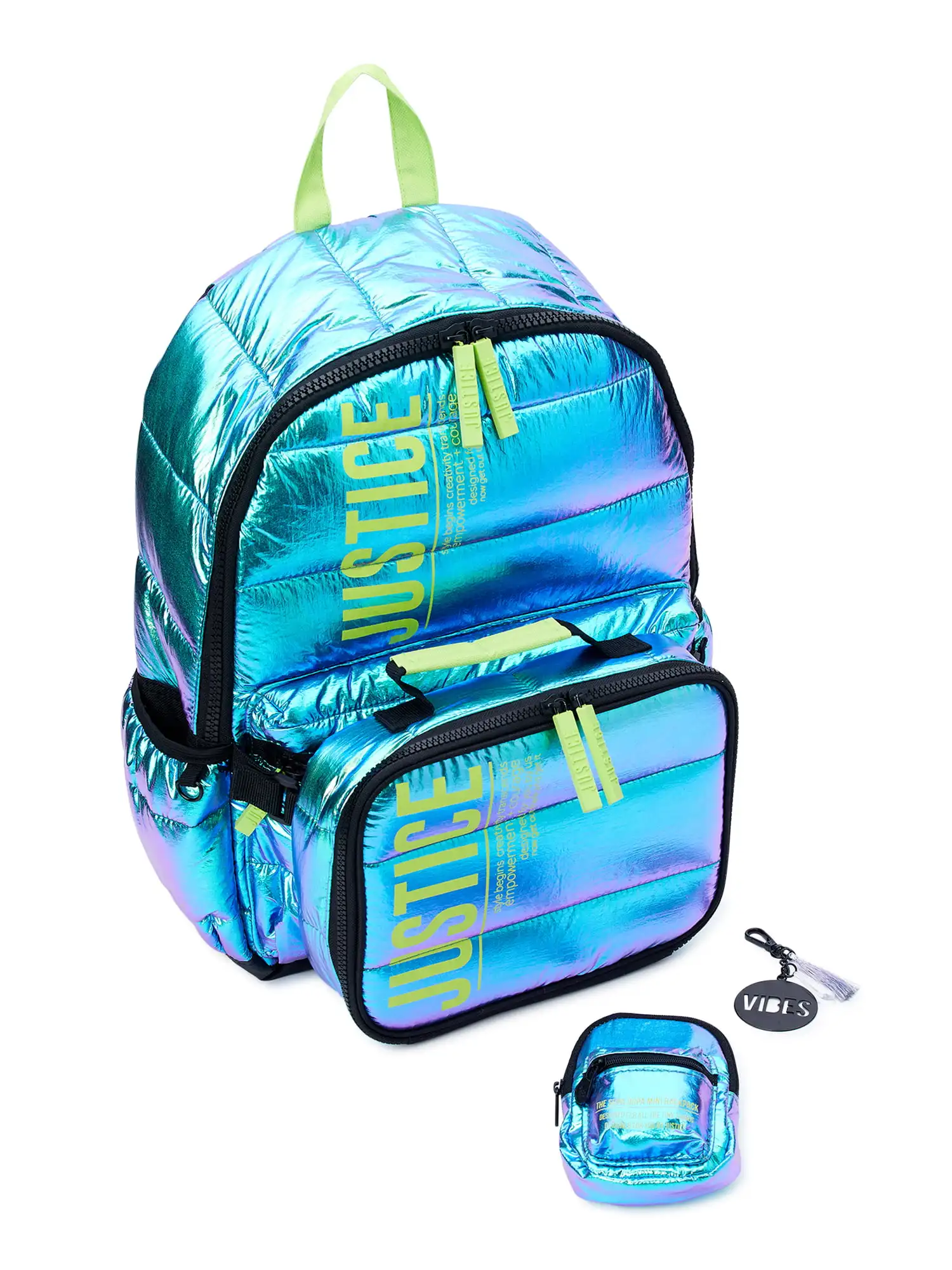 

Girls 17" Laptop Backpack 3-Piece Backpack Set with Lunch Tote and Pouch Quilted Green