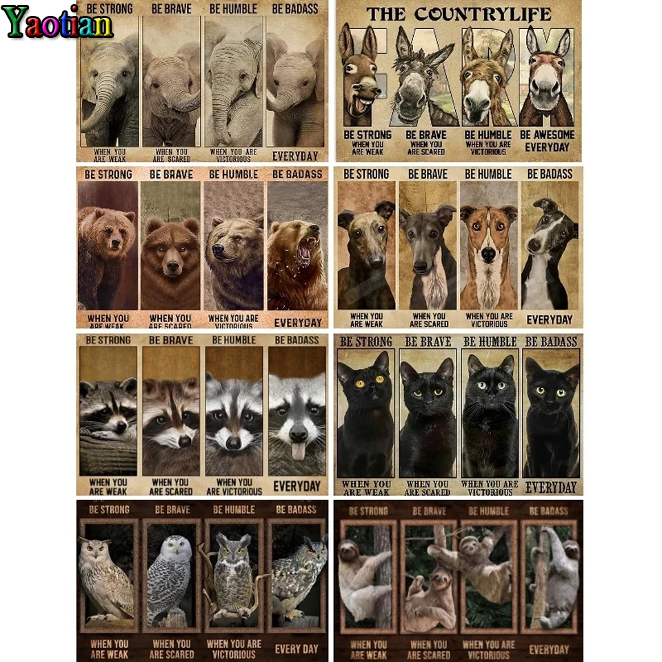 

Алмазная живопись «сделай сам» с буквами животных, алмазная вышивка, мозаика, вышивка, новая коллекция картин стразы, вышивка крестиком