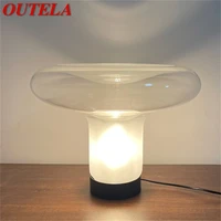 outela nordic table lamp modern simple mushroom desk light led glass home decorative for bedside living room