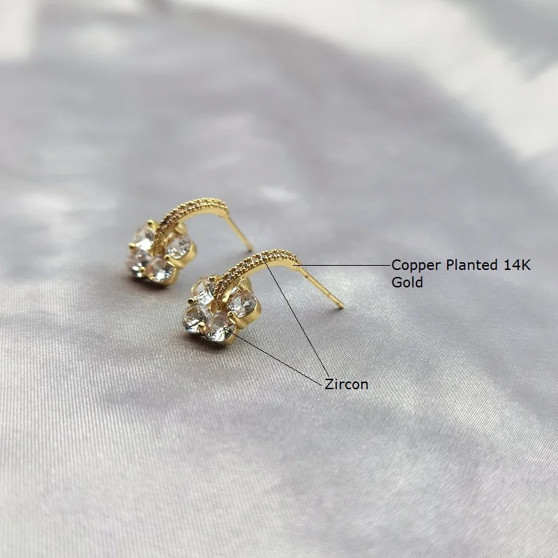 FLower Stud Earring for Women 2023 Ear Piercing 925 Silver Needle Pendientes Trending Korean Style Fashion Jewelry Party Gift