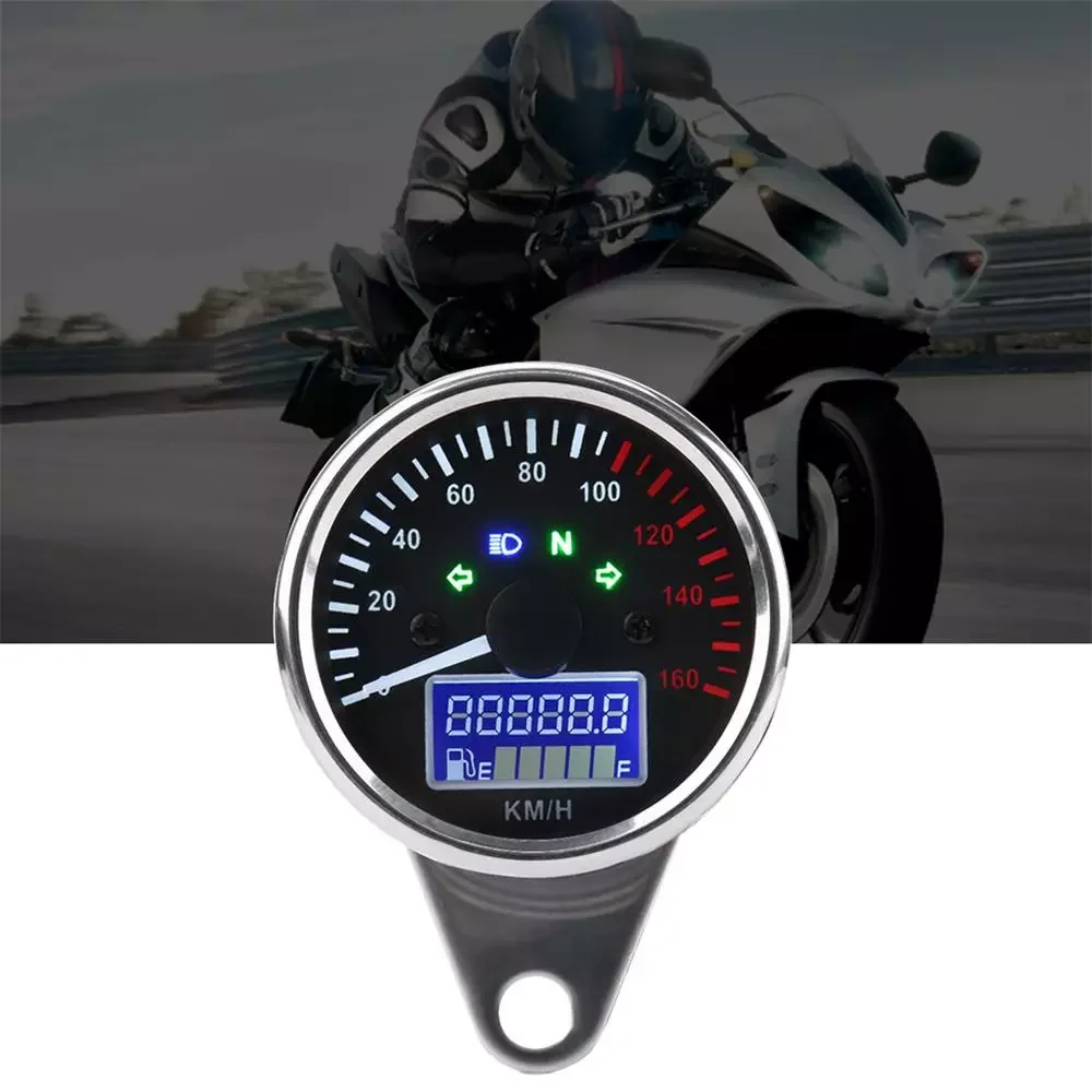 

New LED Motorcycle Tachometer Universal Motorcycle Panel Speedometer 0~160KM/H Motorcycle Digital LED LCD Speed Gauge Retro