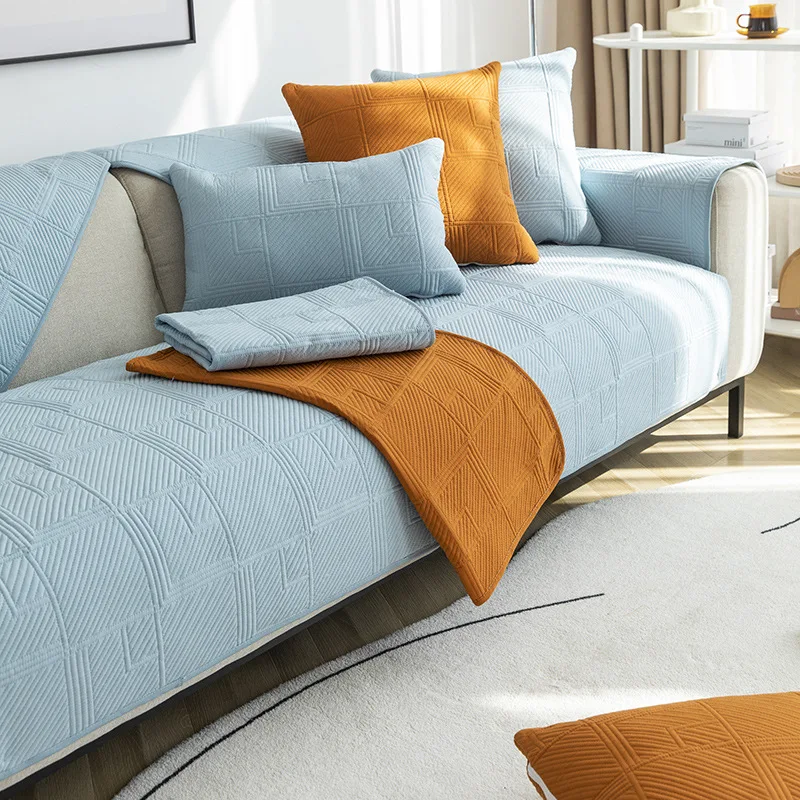 

Living Room Sofa Cover Thickened Jacquard Non-Slip Cushion Cover Cotton Velvet All-Inclusive Universal Sofa Cover Back Towel