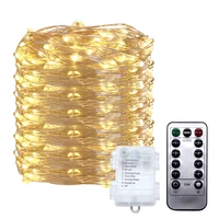 200100leds 8 mode led copper wire string light fairy garland christmas lights outdoor with remote battery powered wedding decor