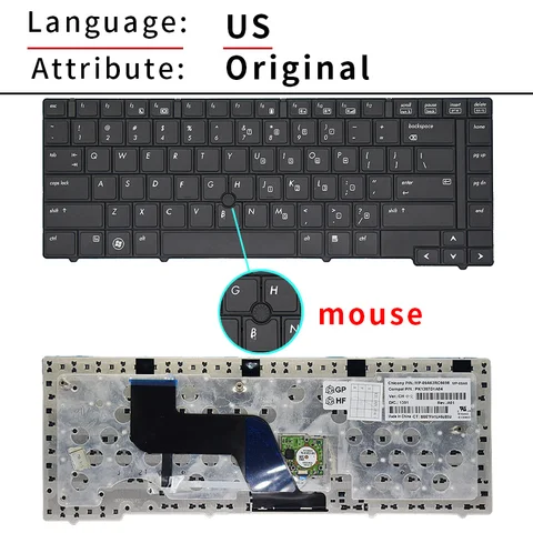 Новая Оригинальная Русская клавиатура для ноутбука HP Compaq Elitebook 8440 8440W 8440P