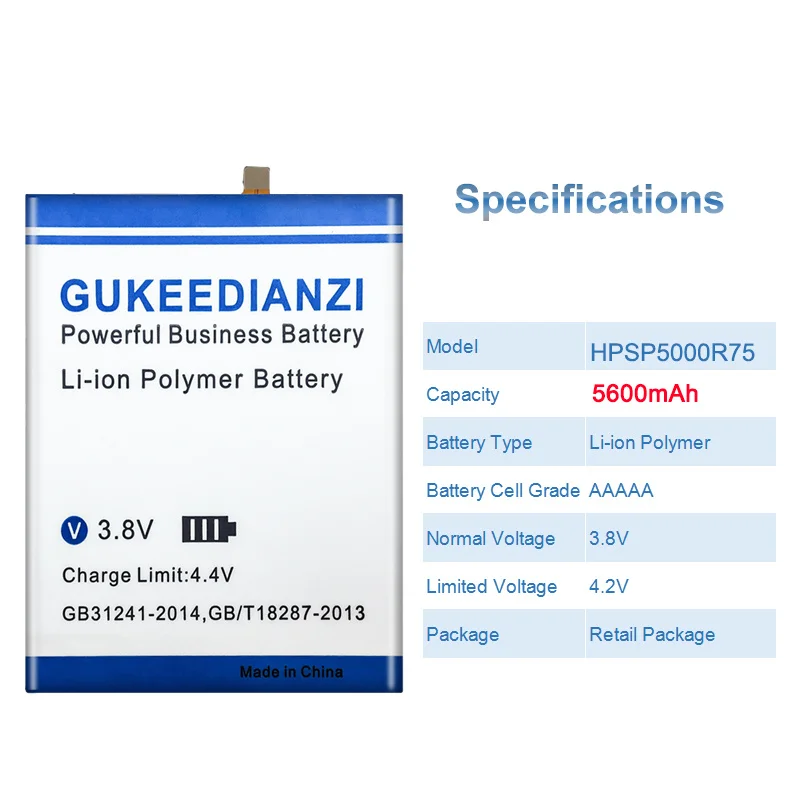 Фото Сменный аккумулятор GUKEEDIANZI HPSP5000R75 5600 мАч для PANASONIC ELUGA RAY 710 мобильный телефон №3