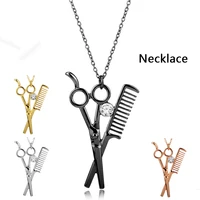 fashion new scissors comb necklace creative hair stylist jewelry necklace popular personality simple wild necklace special gift