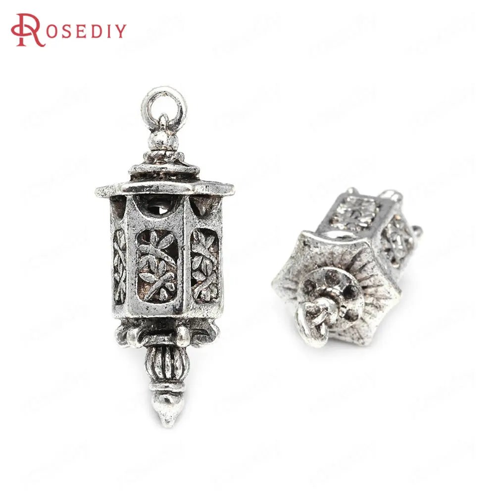 6PCS 35x12MM Antique Bronze Vintage Style Zinc Alloy Lanterns Charms Pendants Jewelry Making Supplies Diy Findings Accessories - купить по