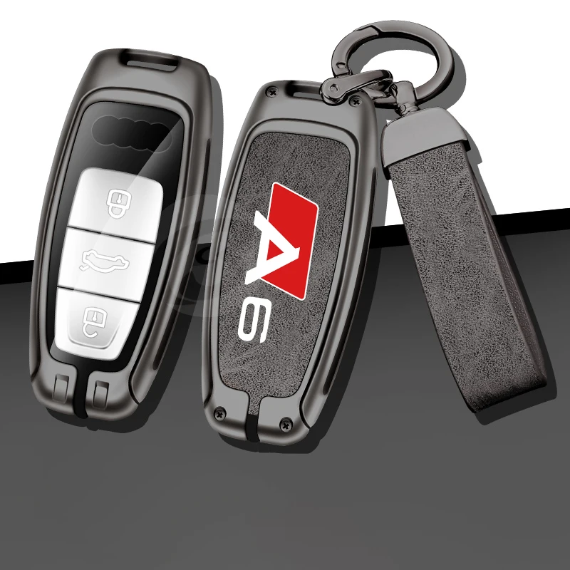 

Zinc Alloy Car Remote Key Cover Case Holder Shell Bag for Audi A6 c6 c7 c8 Protection KeyChain Keyless Car-Styling Accessories