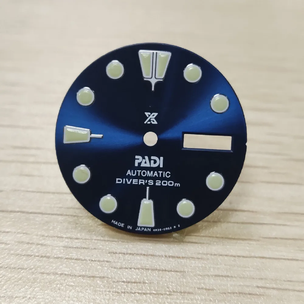 Watch accessories dial sunburst blue orange vintage nail green lume for men's diving watch MOD fit NH35/36 movement Date-day