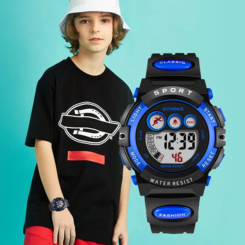 

Часы для детей водонепроницаемые 5 бар часы для девочек детские часы электронные часы спортивные часы для девочек цифровые часы SYNOKE 9802