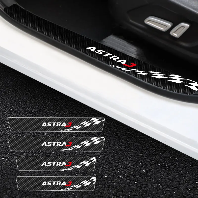 

4 Pieces Car Threshold For Opel Astra J Car Stickers Anti Scratch Door Sill Protector ​Protection Carbon Fiber Car Stylin