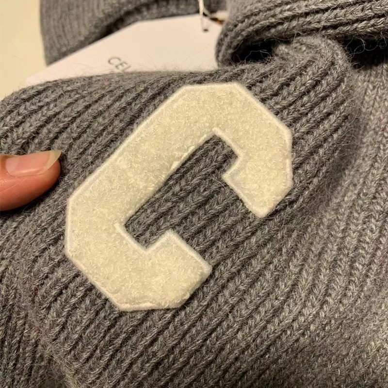 Зимняя теплая шапка шарф модный мужской и женский плюшевый вязаный головной убор