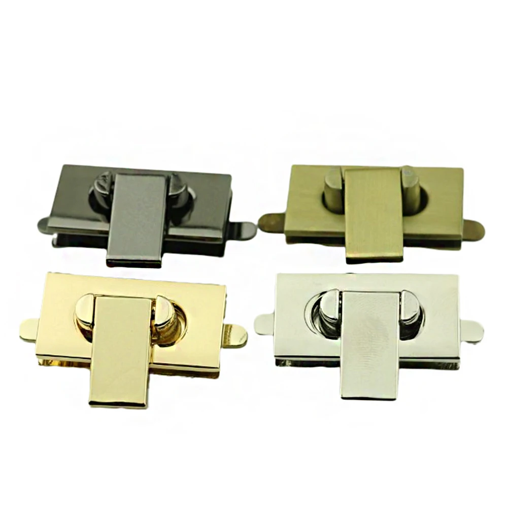 

1Metal Rectangle Bag Turn Lock Twist Lock Clasp Leather Craft Women Bag Handbag Shoulder Bag Purse DIY Hardware