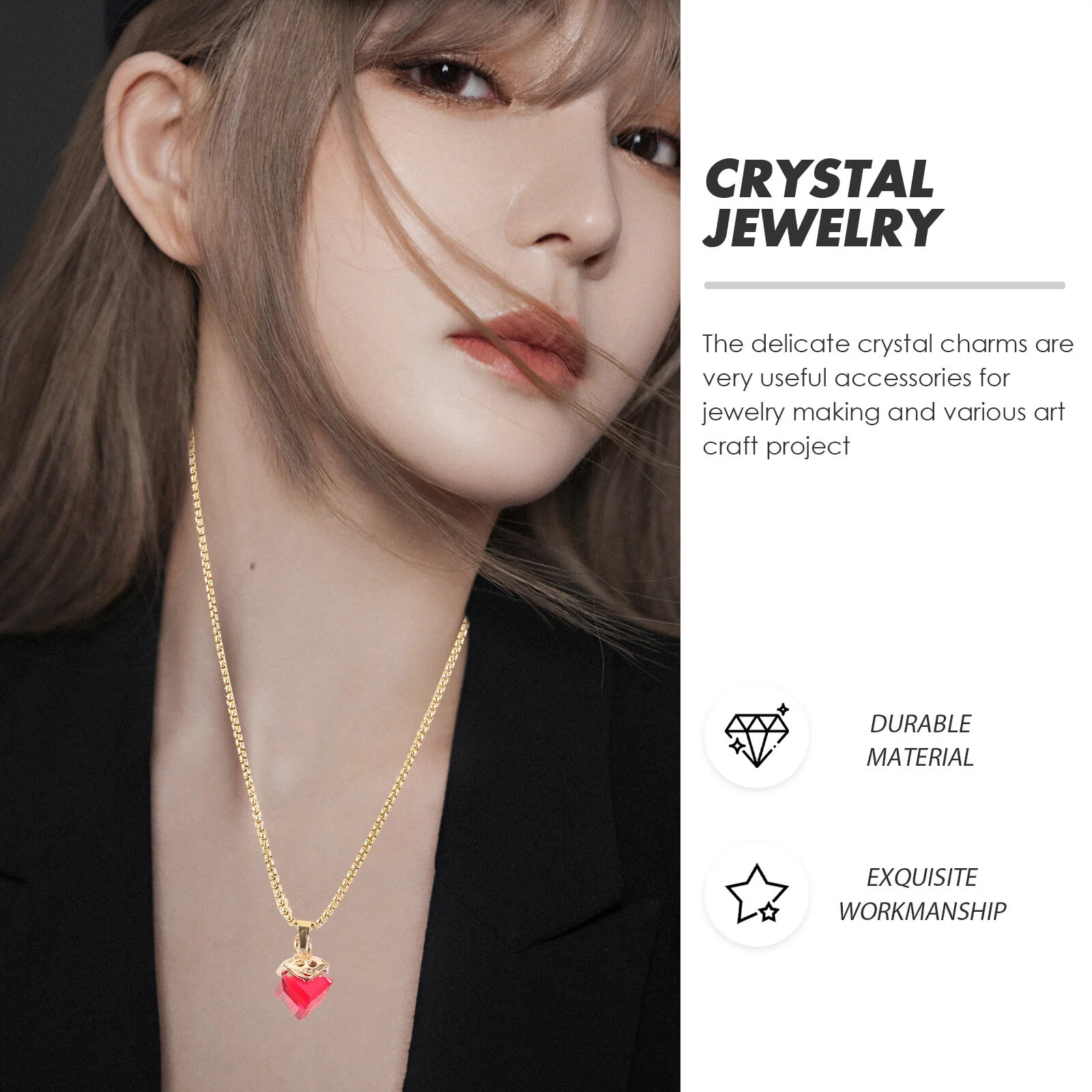 40 Pcs Crystal Necklace Small Making Supplies Bracelet Earring Charms Popularity DIY Jewelry Alloy Zinc Earrings