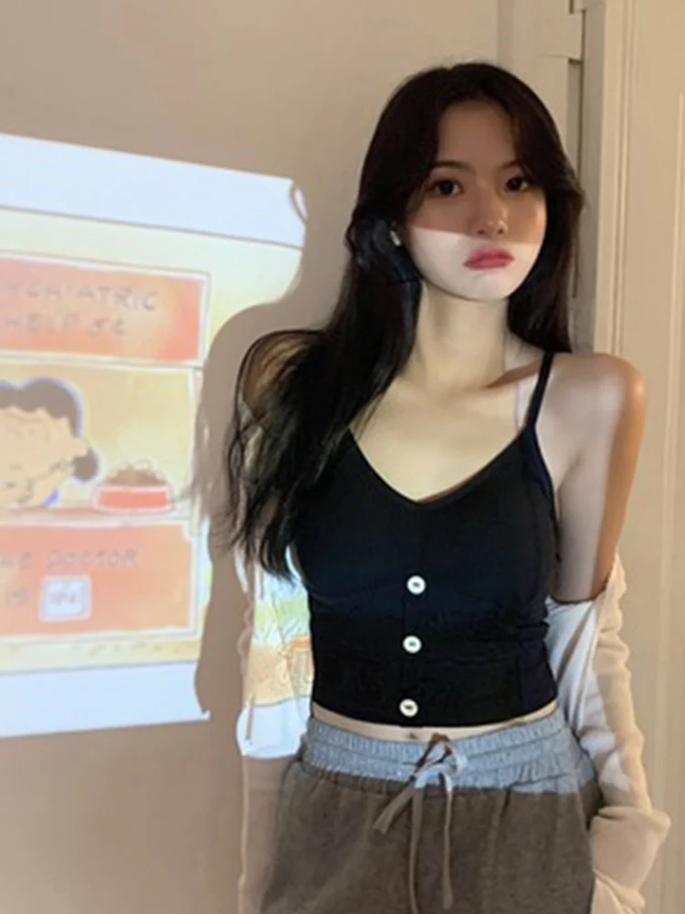 

Женский трикотажный топ, женский жилет на бретельках, сексуальный женский вязаный кроп-топ, Прямая поставка