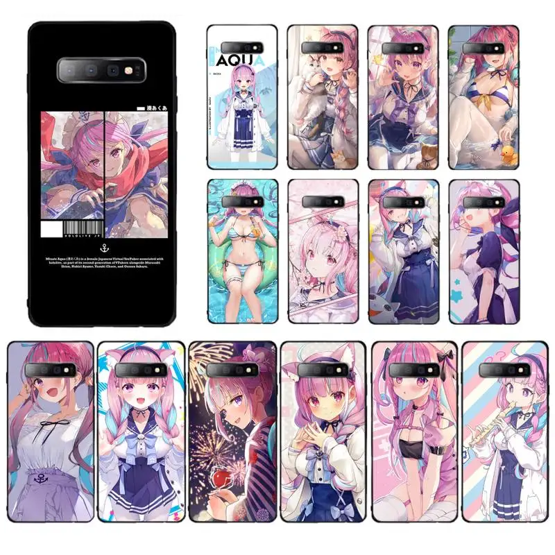 

MaiYaCa Minato Aqua Hololive Anime Phone Case for Samsung S10 21 20 9 8 plus lite S20 UlTRA 7edge