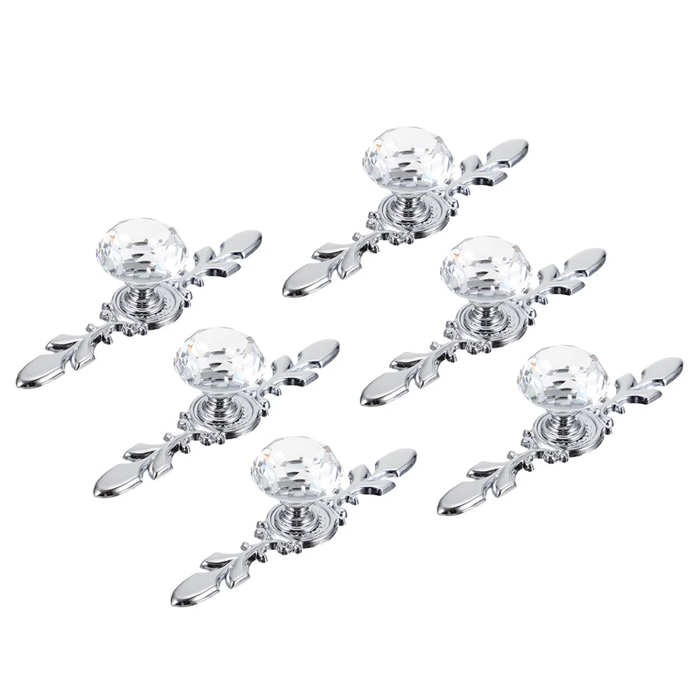 

6Pcs Replacing Door Handle Cabinet Handles Crystal Knobs For Cabinets Dresser Drawer Knobs for Door Bedroom Replace