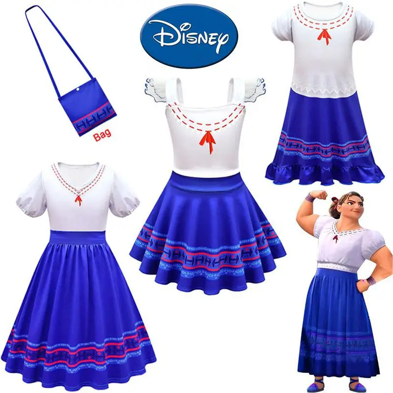 

New Summer Girls Encanto Luisa Mirabel Sister Costume Cosplay Dress Elegant Holiday Kids Birthday Party Costumes Clothing Gifts