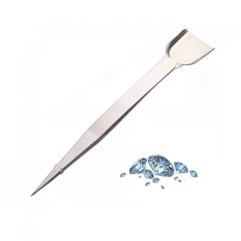 

Серебряные мини-пинцеты из нержавеющей стали для ювелирных изделий, драгоценных камней с мини-лопатой, инструменты для сортировки бусин, принадлежности