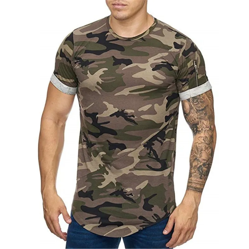 

2022 Summer Personality Muscle Men's T-shirt 3D Printing Camouflage Short-sleeve Fashion Tee Tops Quick-drying Tops Running