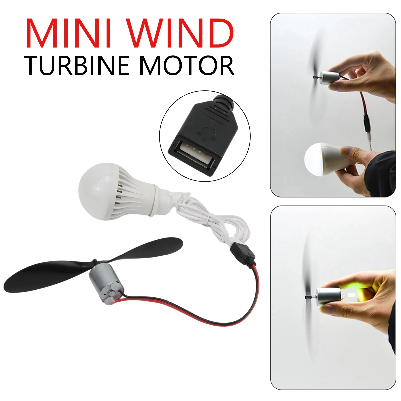 

5W USB Mini Wind Turbine Motor Led Windmill Micro Wind Turbine Wind Turbine Science 1M 20V Teaching Model for student