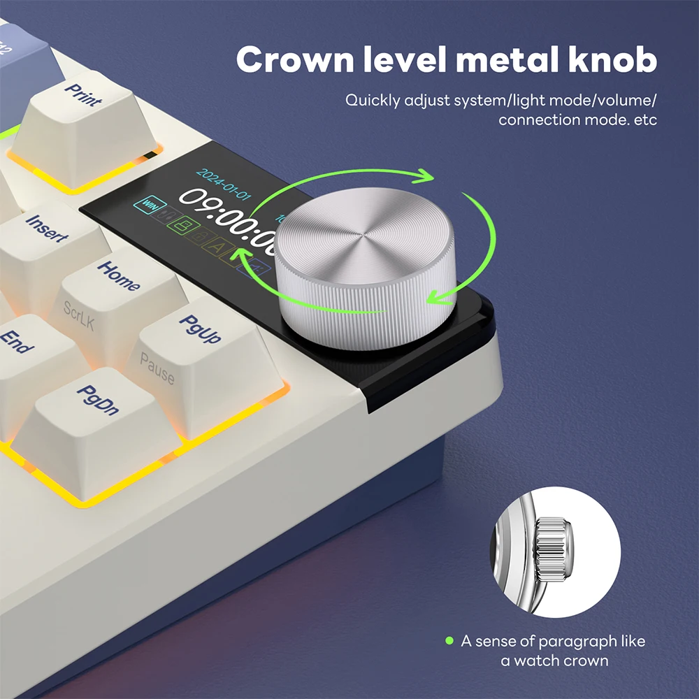 Фото RK ROYAL KLUDGE S85 Прокладка Русская Механическая Клавиатура 2,4G Беспроводная/Bluetooth/USB 75% RGB Игровая Клавиатура с возможностью горячей замены №4