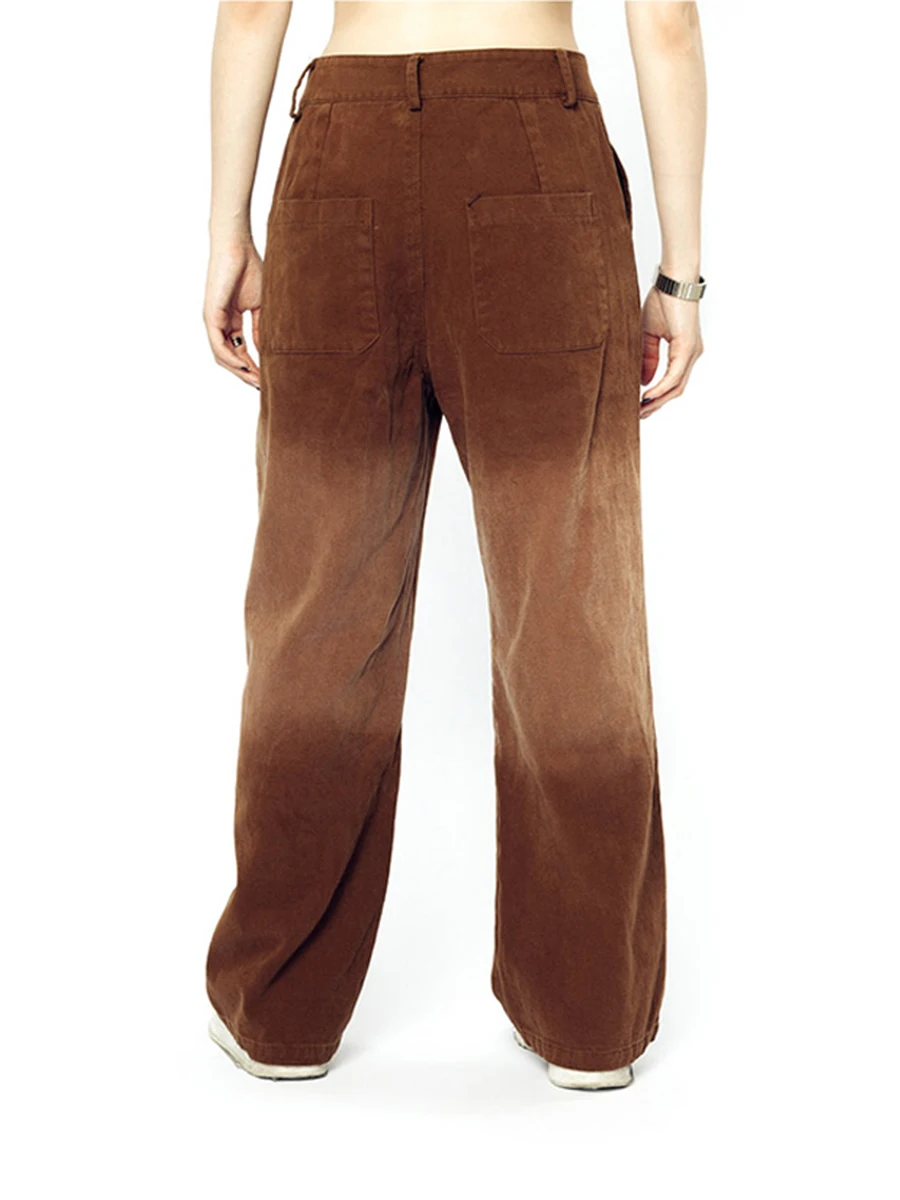 Four Seasons Men's Jeans Tie Dye Gradient High Street Trend Casual Straight Wide Leg Nine Points Loose Streetwear Ins Hot Sale