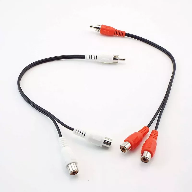 

2way RCA female to female Y Splitter red white Connector Cable RCA Male to 2 RCA Female Plug Audio Adapters Wire Cord