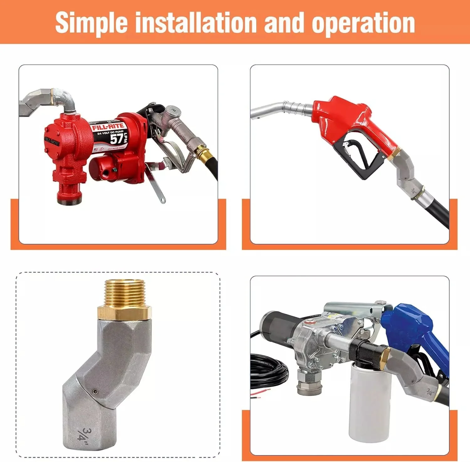 Поворотник топливного шланга MX 3/4 дюйма поворотный для с разъемом NPT и