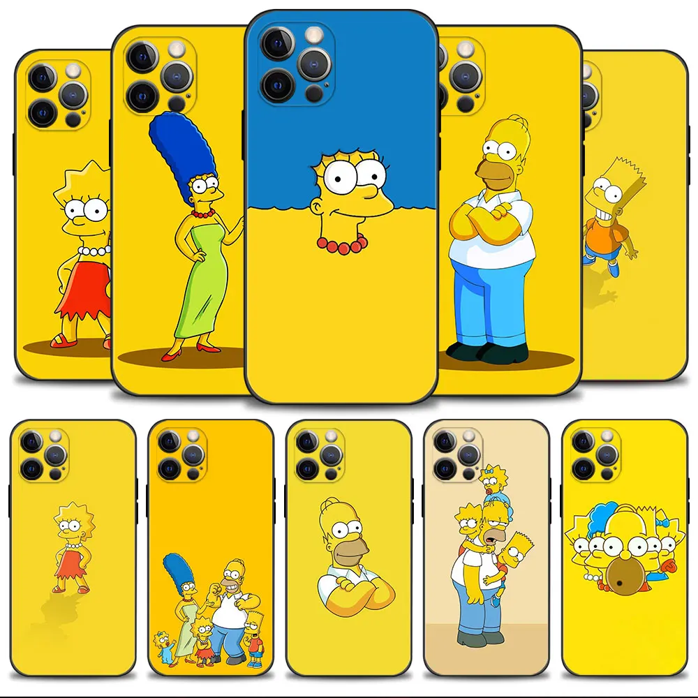 The Simpsons Family Marge Homer Phone Case For Apple iPhone 14 13 12 11 Pro Max 13 12 Mini XS Max XR X 7 8 6 6S Plus Shell Cover