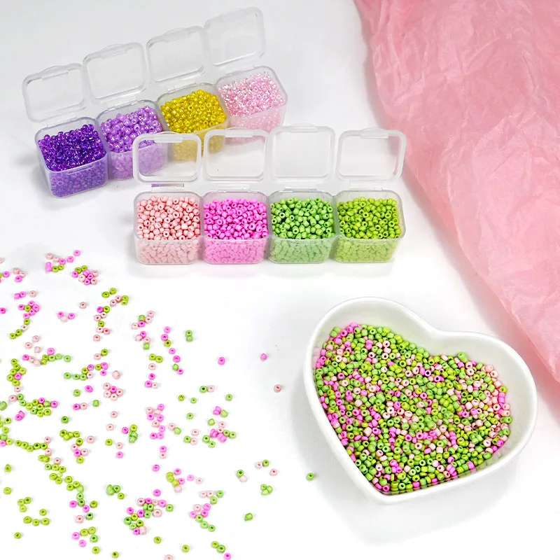 2mm Seed Beads Kit Round Glass Jewelry Beads For Jewelry Making Small Beads For Needlework Craft Bracelet Necklace Handmade DIY
