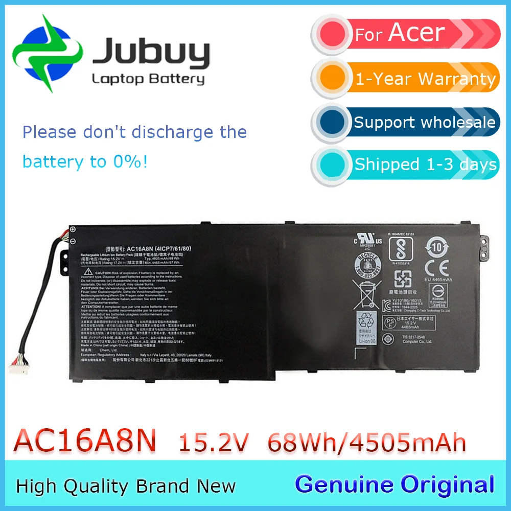 AC16A8N 15 2 В 68 Втч оригинальный аккумулятор для ноутбука Acer Aspire V17 VN7-793G V15 VN7-593G VN7-593G-54L3