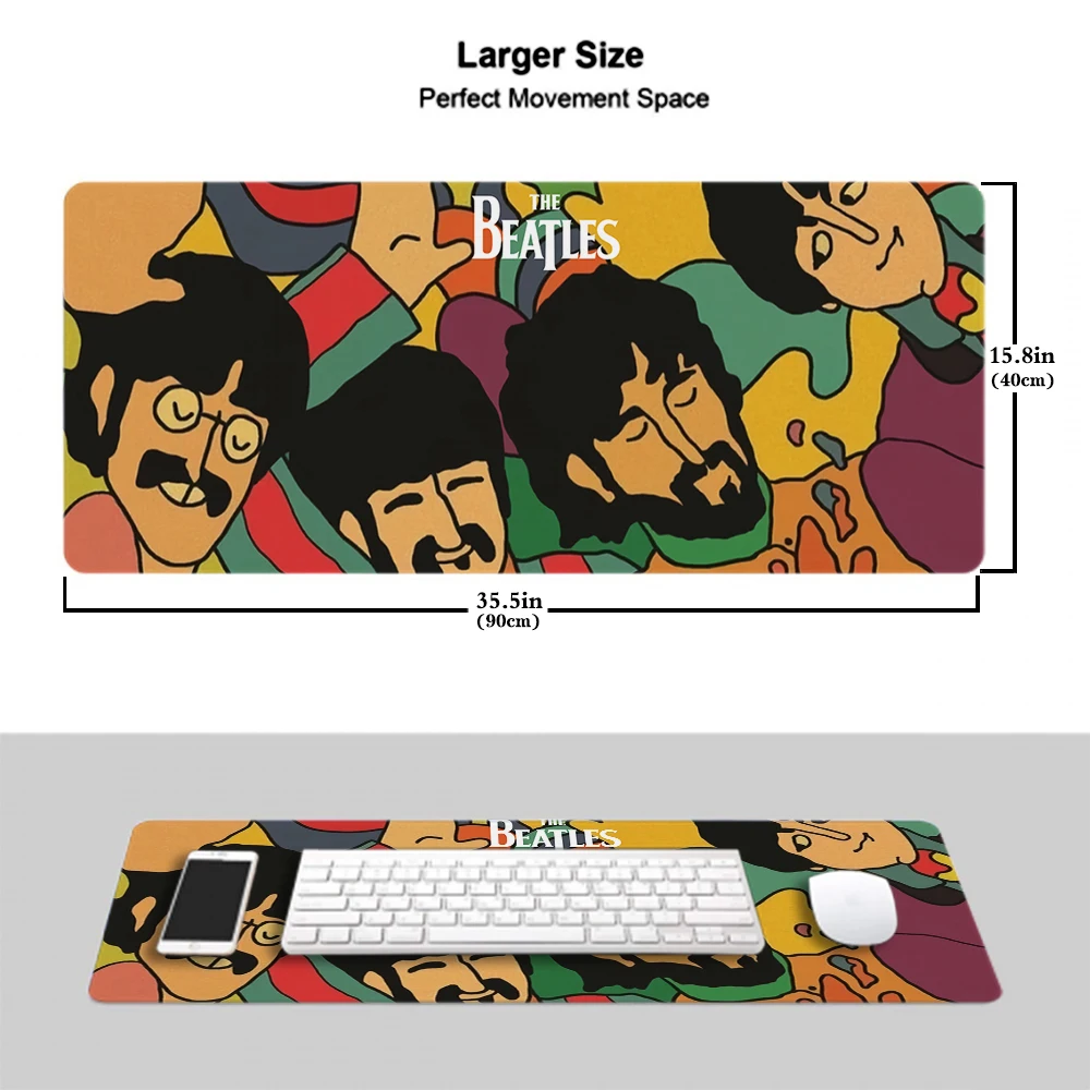 

Коврик для мыши группы The Beatle, игровой HD Коврик для мыши для домашнего компьютера XL, коврик для мыши XXL, нескользящий офисный Настольный коврик для ноутбука