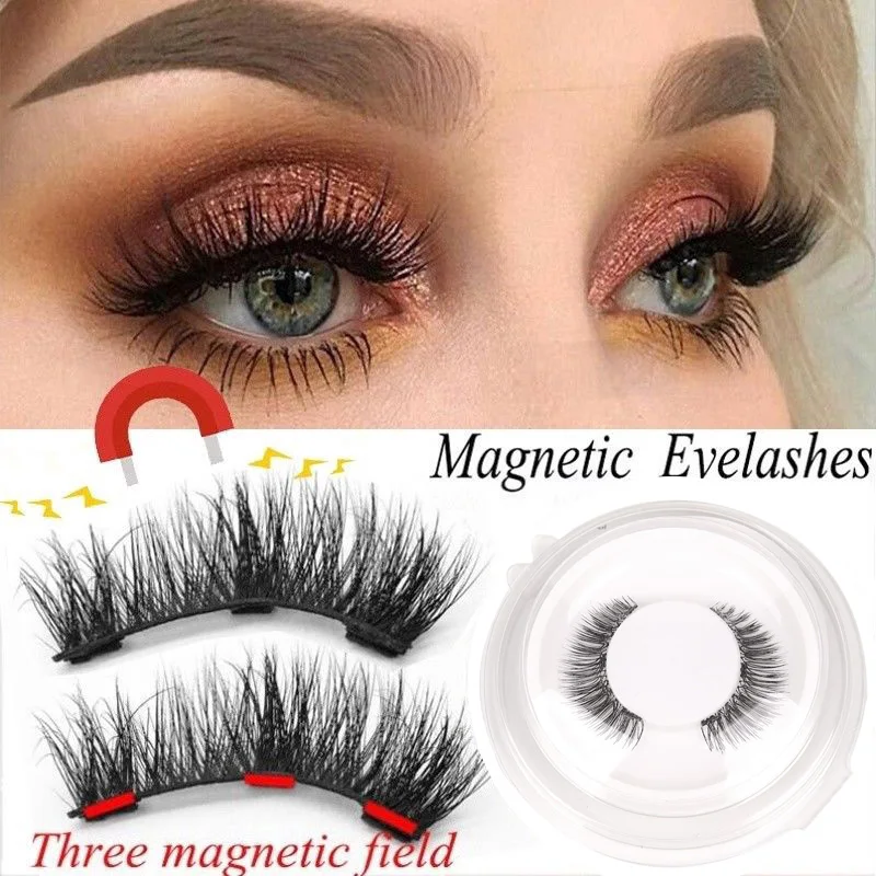 

HEALLOR 3D Magnetic Eyelashes with 3 Magnets Magnetic Lashes Natural Long False Eyelashes Magnet Eyelash Extension Makeup Tools