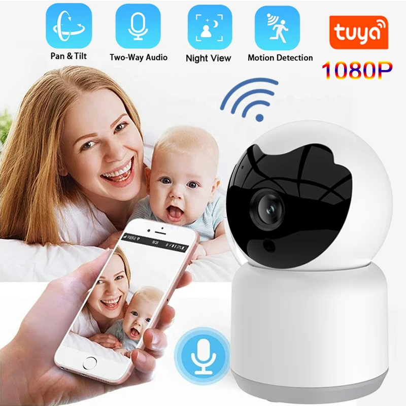 

Беспроводная IP-камера PTZ 360 для помещений, мини-камера видеонаблюдения для домашних животных с Wi-Fi, видеоняня 1080P, умный дом