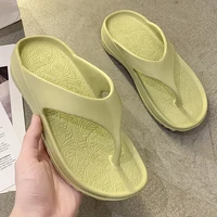 summer flip flops home indoor and outdoor wear high thick bottom non slip beach slippers casual soft sandals womens slippers