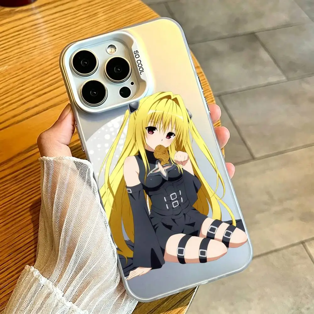 Фото Чехол для телефона Konjiki no Yami To LOVE Ru для iPhone 17, 16, 15, 14, 13, 12, 11, Mini, Pro, E, MAX, матовый, белый, цвета конфет. №5