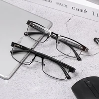 men titanium alloy business reading glasses non spherical 12 layer coated lenses retro hyperopia prescription eyeglasses