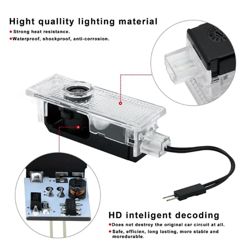 

4Pcs Led Car Door Light Logo Laser Projector Welcome Light For BMW E84 E87 X5 E70 F25 E90 E91 F01 F02 E60 E61 F10 F15 F30 M3 M5