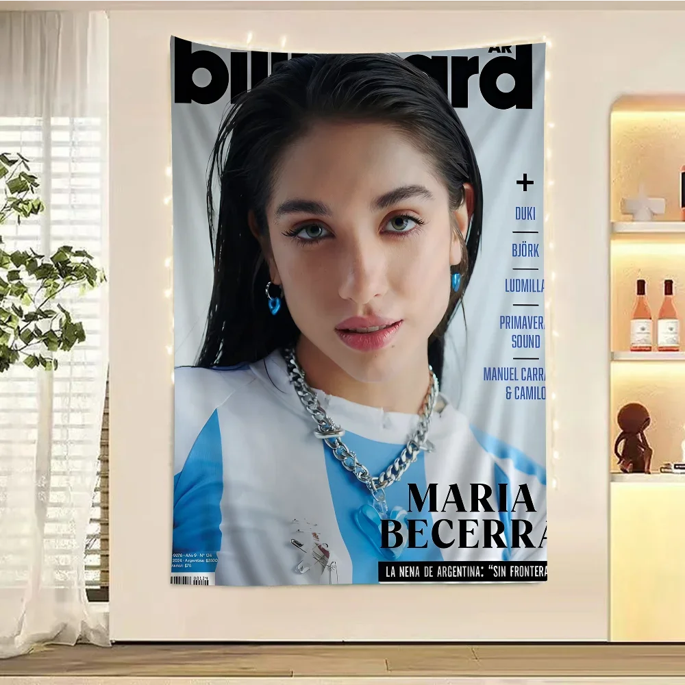 Настенный Гобелен Maria Becerra La Nena De Argentina Настраиваемый Полиэстер Хлопок Декор Для